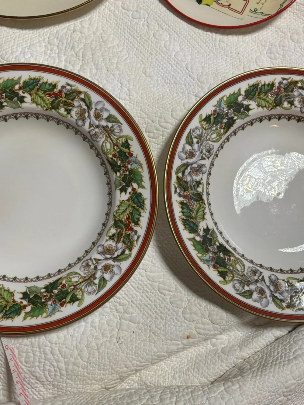 Set of 2 Spode Christmas Rose Rimmed Soup Bowls 9.25